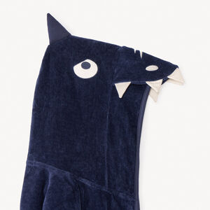 Albornoz de rizo con capucha divertida de tiburón para niño 