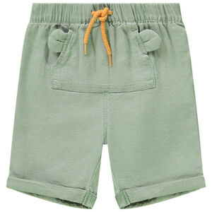 Bermudas lisas con bolsillo canguro lúdico para bebé niño 