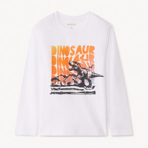 Camiseta de manga larga lisa con estampado suave para niño 