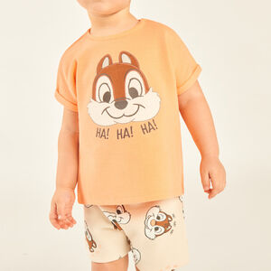 Conjunto de 2 piezas, camiseta + pantalón corto de tela de panal Tic & Tac Disney para bebé niño. 