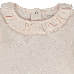 Camiseta de manga larga de punto calado para bebé niña 