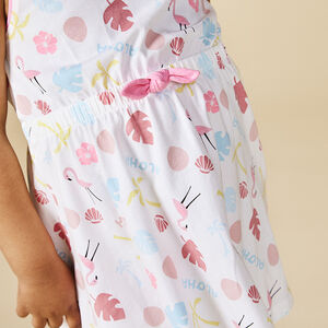 Vestido sin mangas estampado exótico y espalda abierta para bebé niña 