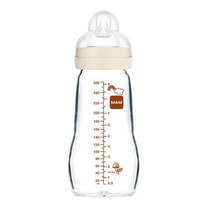 Biberón de cristal Feel good 260ml (diseño aleatorio) - Neutro 