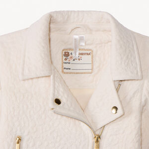 Chaqueta perfecto en jacquard texturizado para bebé niña 