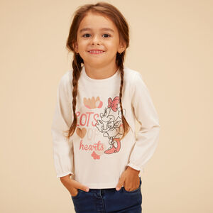 Camiseta de manga larga de punto con estampado de Minnie Disney para bebé niña 