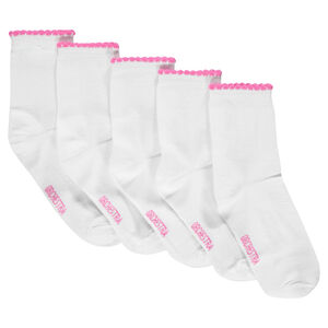 Pack de 5 pares de calcetines lisos para niña 