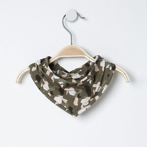 Babero de bandana de estilo militar rosa claro y caqui all over 