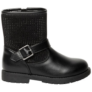 Botines negros con adornos strass y hebilla Main Botines negros con adornos strass y hebilla