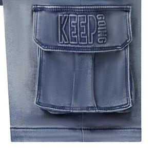 Bermudas efecto denim con bolsillo de parche para niño 