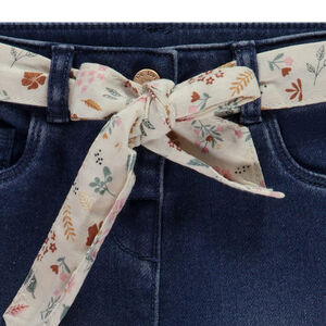 Pantalón recto con cinturón de pañuelo estampado para bebé niña 
