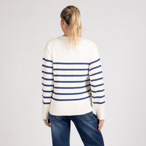 Pull de grossesse et d'allaitement en tricot rayé 