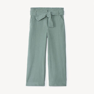 Pantalon palazzo en velours côtelé et ceinturé pour fille  Main Pantalon palazzo en velours côtelé et ceinturé pour fille