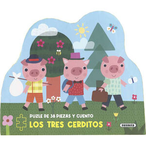 Cuento y Puzzle Los tres cerditos +3 años 