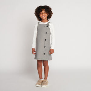Robe sans manches imprimée pied de poule pour fille  Main Robe sans manches imprimée pied de poule pour fille