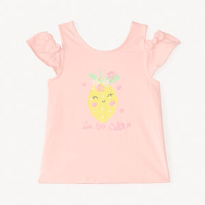 Camiseta sin mangas con estampado de limón para bebé niña. 