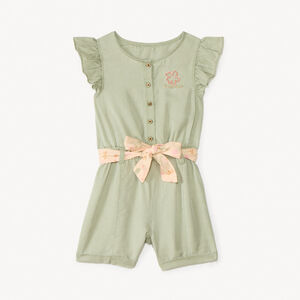 Mono de sarga con cinturón para niña 