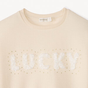 Sudadera de felpa oversize con diseño de pétalos 3D niña 