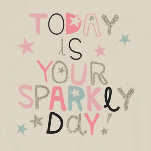 Camiseta de cuello alto en jersey con estampado de fantasía para niña 