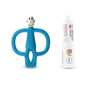 Mordedor Mono azul + gel dentición 