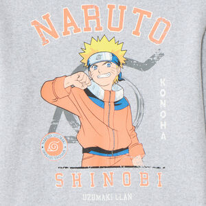 Sudadera de manga larga gris jaspeado para niño Naruto 