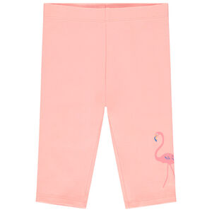 Pantalón corsario liso con estampado de flamencos para bebé niña 