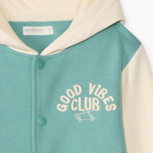 Chaqueta teddy con capucha y estampado 3D niño 