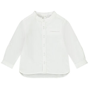 Camisa de manga larga unicolor con cuello mao para bebé niño 