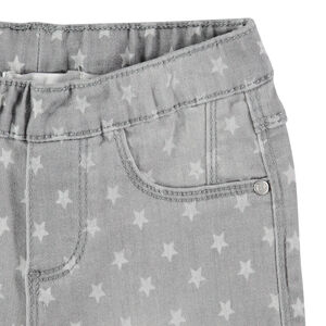 Jeans efecto desgastado con estrellas niña 