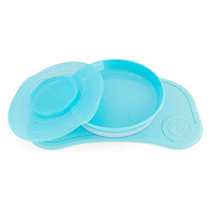 Set bandeja Click Mat Mini + Plato 6+ meses – Azul Pastel 