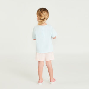 Camiseta de manga corta anudada con Stitch y Angel de Disney niña. 