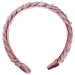Diadema trenzada de terciopelo con perlas para niña  Main Diadema trenzada de terciopelo con perlas para niña