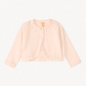 Bolero de punto con volante para niña bebé 