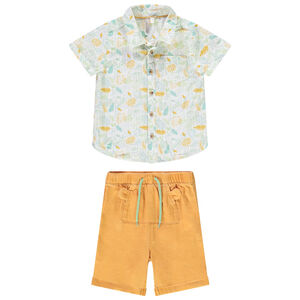 Conjunto 2 piezas estampado hojas para bebé niño 