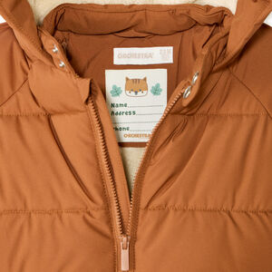 Anorak de tela acolchado con capucha y orejas 3D para bebé niño 