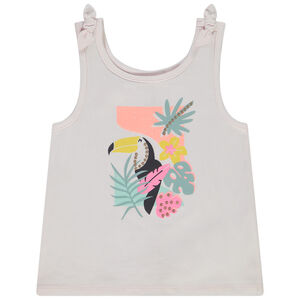 Camiseta sin mangas estampada de tucán para bebé niña 
