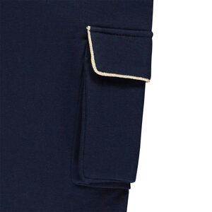 Pantalón jogging estilo cargo con detalles dorados para niña 