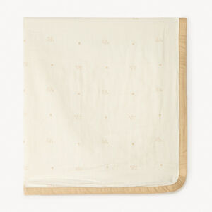 Manta de felpa y tubular con estampado de elefantes para bebé. 