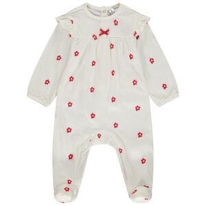 Pelele de punto crinkle estampado floral para bebé niña 