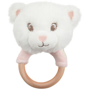 Hochet en peluche avec anneau en bois Main Hochet en peluche avec anneau en bois