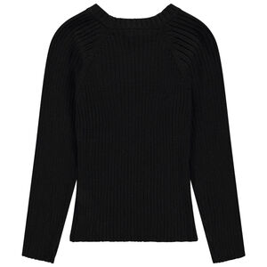 Jersey de punto liso con bordado de lentejuelas niña 