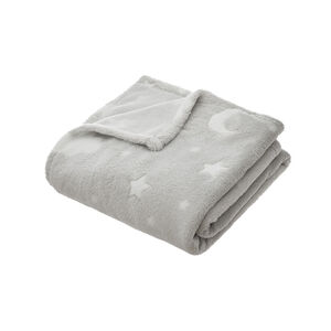 Manta estrellas fosforescentes 125x150cm gris 