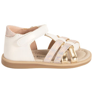 Sandalias velcro con tiras cruzadas fantasía para bebé niña 