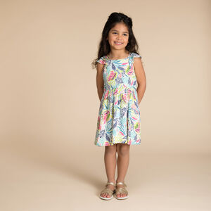 Vestido de manga corta con estampado cachemir para niña  Main Vestido de manga corta con estampado cachemir para niña