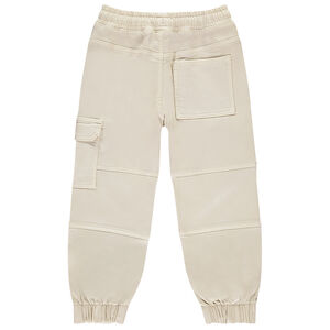 Pantalón cargo liso con efecto denim para niño 