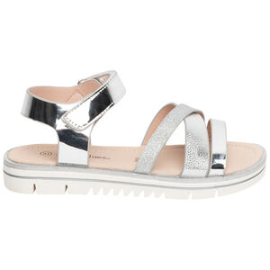 Sandales argentées à brides pour enfant fille 