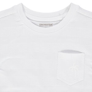 Camiseta de manga corta con bolsillo estampado de palmeras 