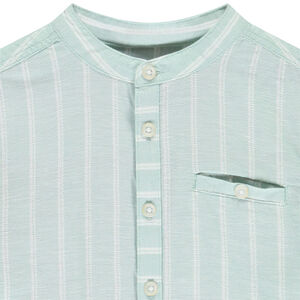 Camisa de manga larga a rayas con cuello mao para niño 