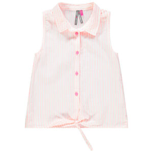 Chemise sans manches à rayures et liens à nouer  