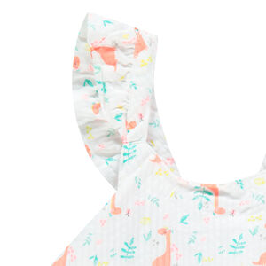 Ensemble avec tunique volantée imprimée et corsaire à noeuds 