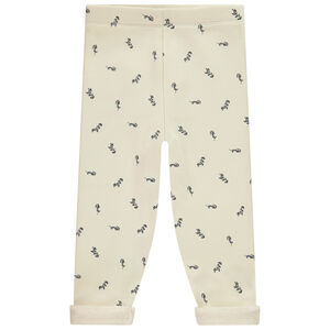 Pantalón de bebé forrado en sherpa con estampado de flores para niña 